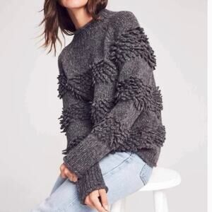 Faherty Alpaca Blend Sweater Mockneck Shag Size XS Retails $248 Super Soft